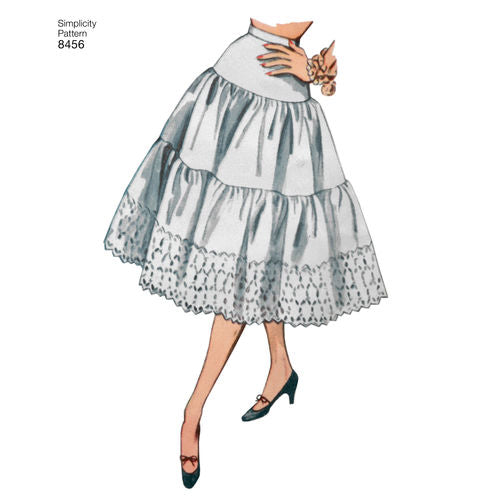 Simplicity 8456 Vintage Petticoats and Slip - 1950s Paper Sewing Pattern