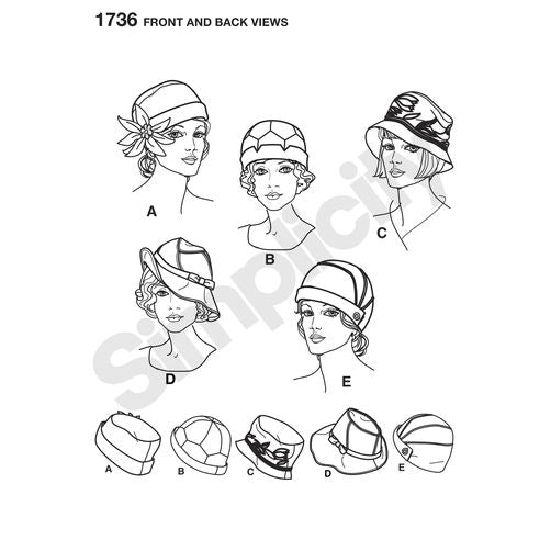 Simplicity 1736 Vintage Hats Sewing Pattern