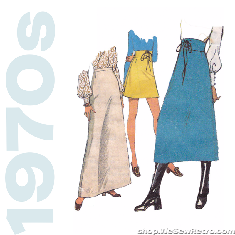 Style 2850 Vintage Sewing Pattern - 4 Skirts with Laced Waist