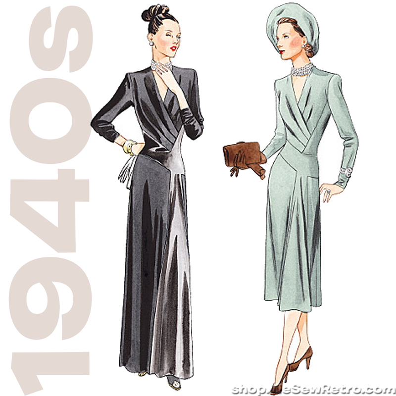 1940s Vintage Vogue Misses Dress: Vogue Patterns V2354