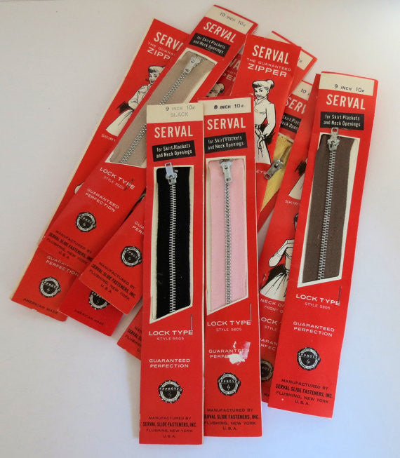 1950s Vintage Metal Zippers