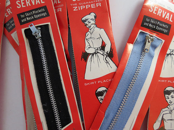 1950s Vintage Metal Zippers