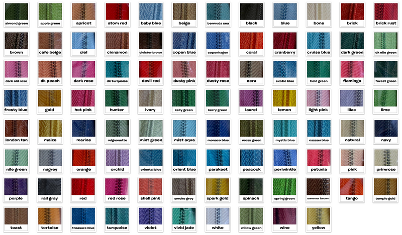 12" Vintage Metal Zippers in Various Colors