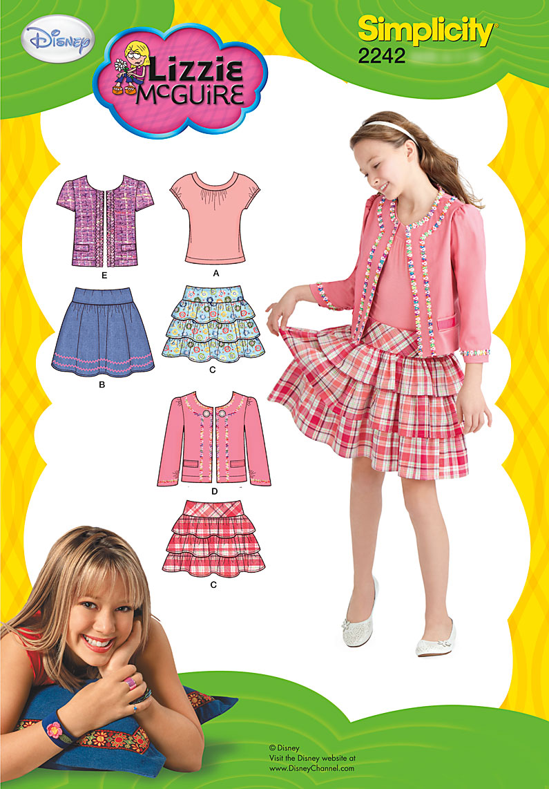 Simplicity 2242 Disney Lizzie McGuire Girls Separates Sewing Pattern