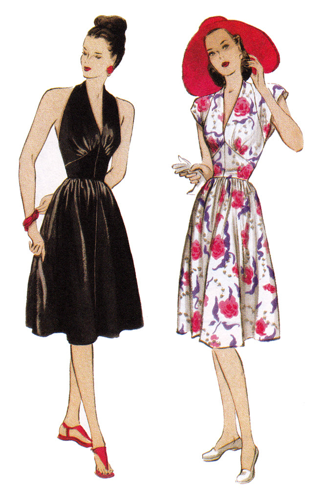 Butterick 5209. 1940s Vintage Reproduction Pattern. Retro Butterick Pattern. Halter Dress Sewing Pattern.