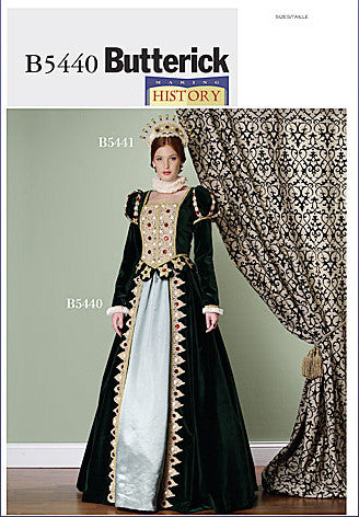 Making History Renn Faire Costume - Renaissance Queen Dress Sewing Pattern - Butterick 5440