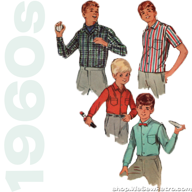 Simplicity 6237 Sewing Pattern - 1960s Vintage Boys Shirt Pattern