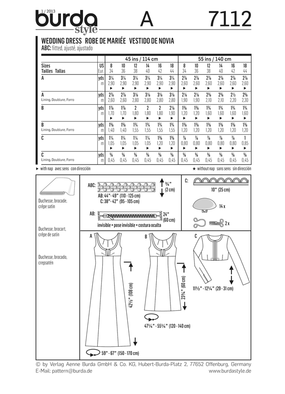 Burda Style 7112 Sewing Pattern - 1960s Dress Pattern