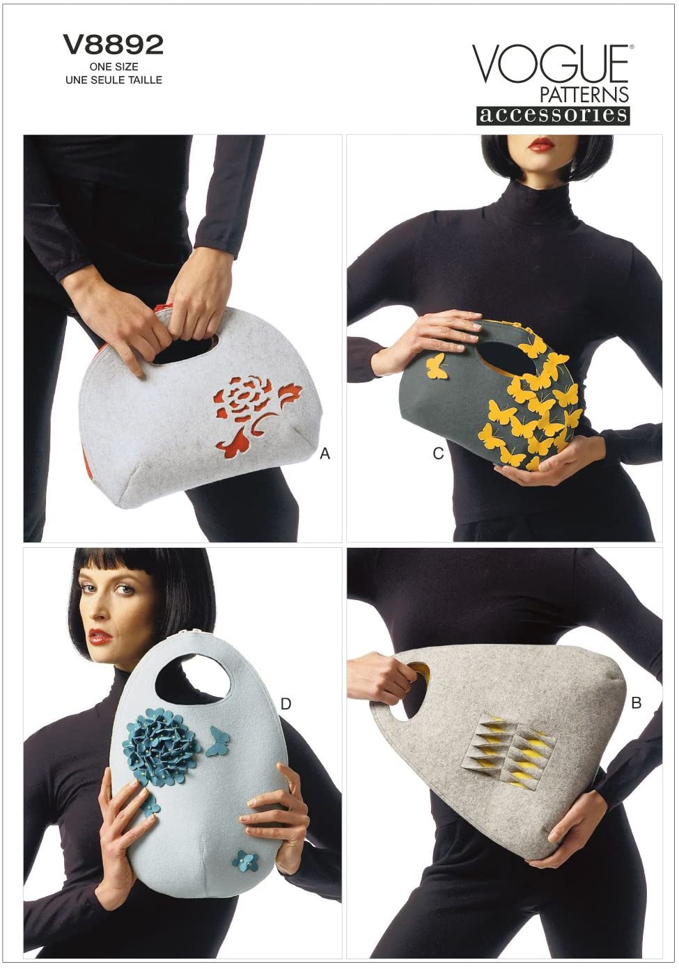 Clothing & Accessories :: Bags & Purses :: Vogue shaped crochet Shoulder Bag  with vegan fiber, Fully lined in cotton with inside pocket