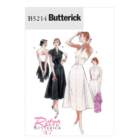 Butterick 5214 1950s Repro Vintage Sewing Pattern: Dress, Jacket and Belt