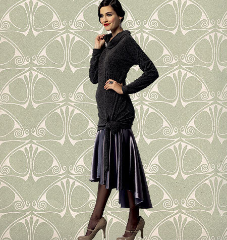 Butterick 5858. 1920s Inspired Sewing Pattern. Cascade Skirt, Slim Fitting Top, Straight Leg Pants.