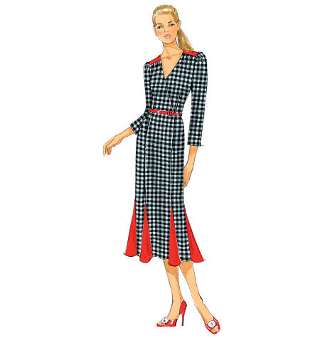 Retro Inspired Peplum Dress Sewing Pattern: Butterick 5916