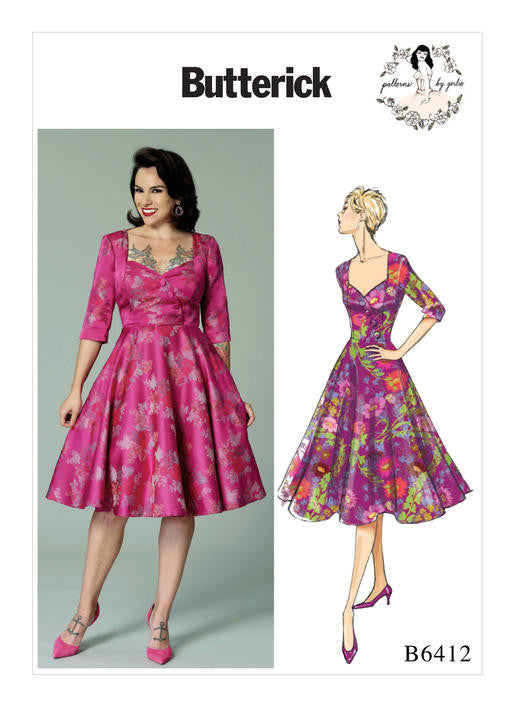 B6412 Butterick 6412 Sewing Pattern Gertie Vintage Dress Pattern