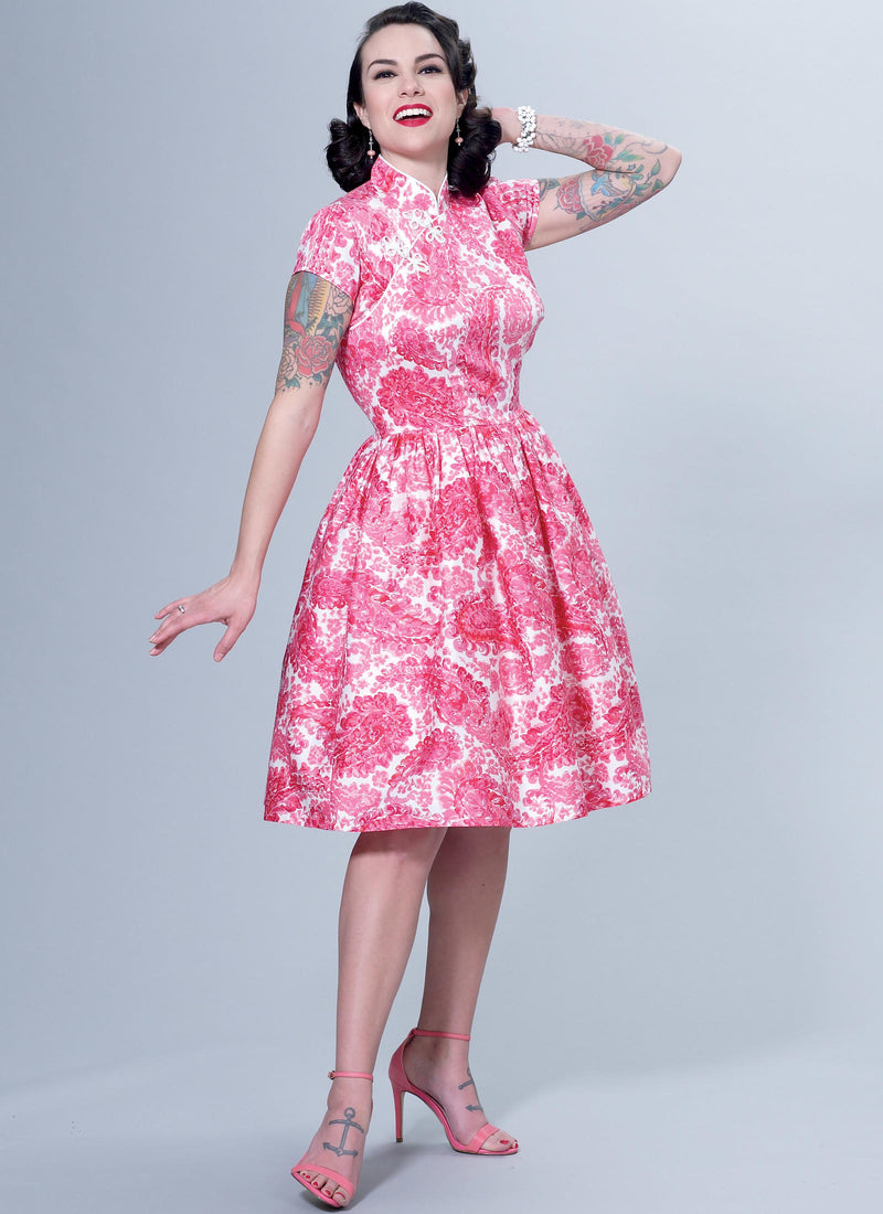 B6483 Patterns by Gertie Qipao Cheongsam Dress Sewing Pattern - Butterick 6483 Vintage Inspired Dress Pattern
