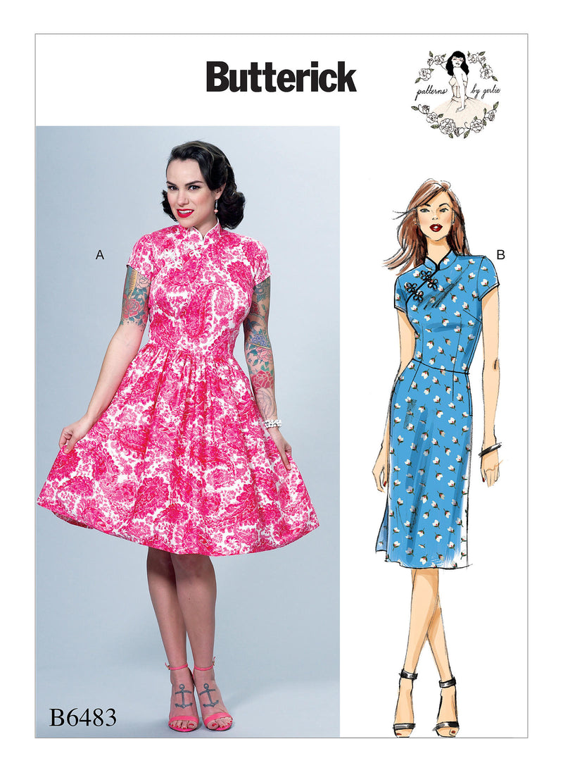 B6483 Patterns by Gertie Qipao Cheongsam Dress Sewing Pattern - Butterick 6483 Vintage Inspired Dress Pattern