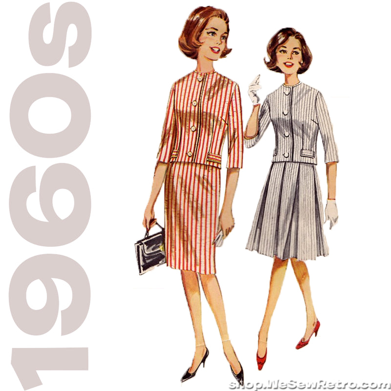 1960s Skirt Suit Vintage Pattern - Butterick 2258