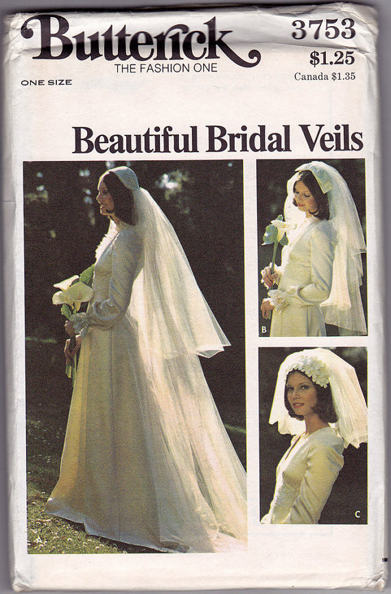 1970s Bridal Veils Vintage Sewing Pattern - Butterick 3753