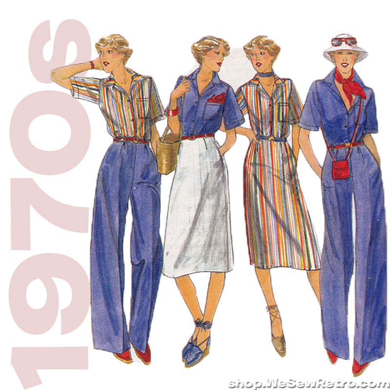 1970s Blouse, Skirt, Pants Vintage Pattern - Butterick 5274