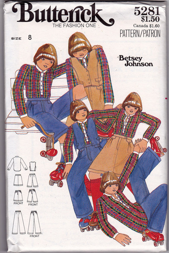 1970s Betsey Johnson Girls Vintage Pattern - Butterick 5281