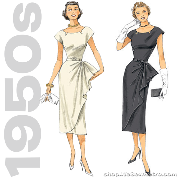 1950s Repro Vintage Sewing Pattern: Open Back Dress. Butterick 5605 –  WeSewRetro