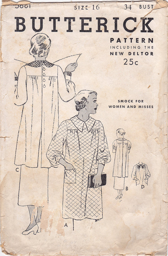Butterick 5881 - 1930s Smock Vintage Sewing Pattern