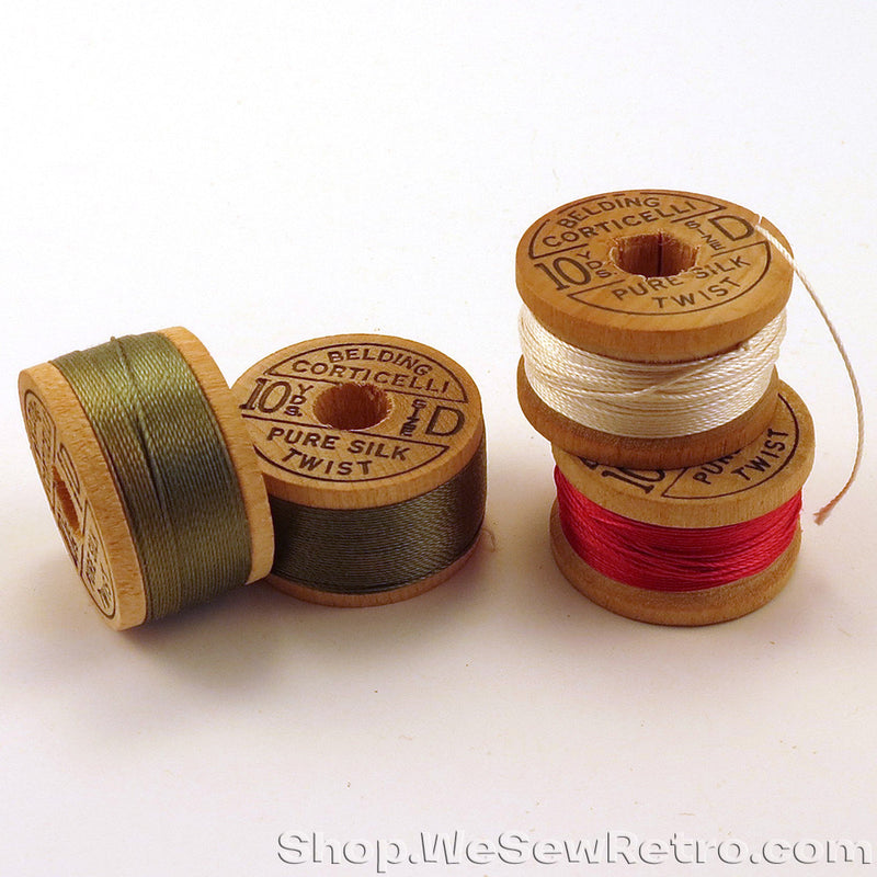 4 Spools Belding Corticelli Silk Buttonhole Twist - Silk Twist Thread Spools