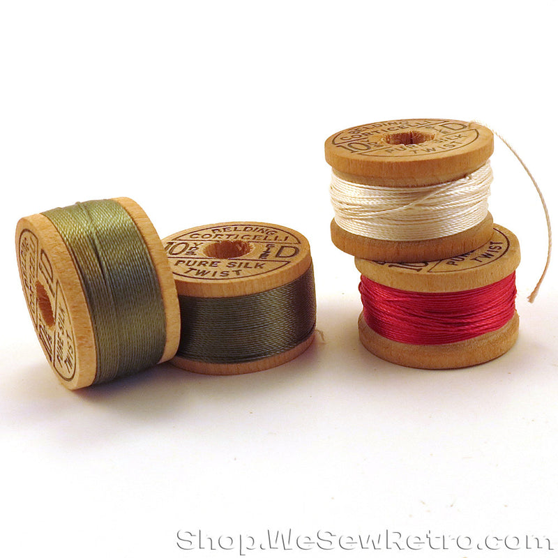 4 Spools Belding Corticelli Silk Buttonhole Twist - Silk Twist Thread Spools