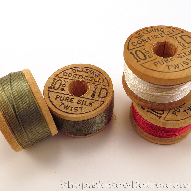 4 Spools Belding Corticelli Silk Buttonhole Twist - Silk Twist Thread Spools