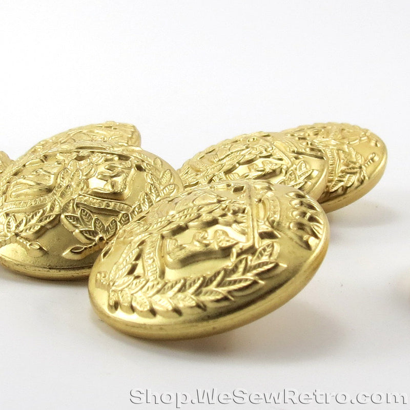 Set of 8 Gold Tone Fashion Buttons