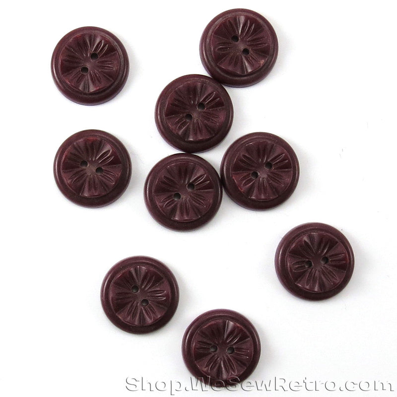 Set of 9 Warm Brown Vintage Buttons