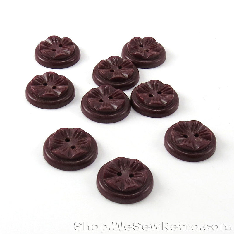 Set of 9 Warm Brown Vintage Buttons