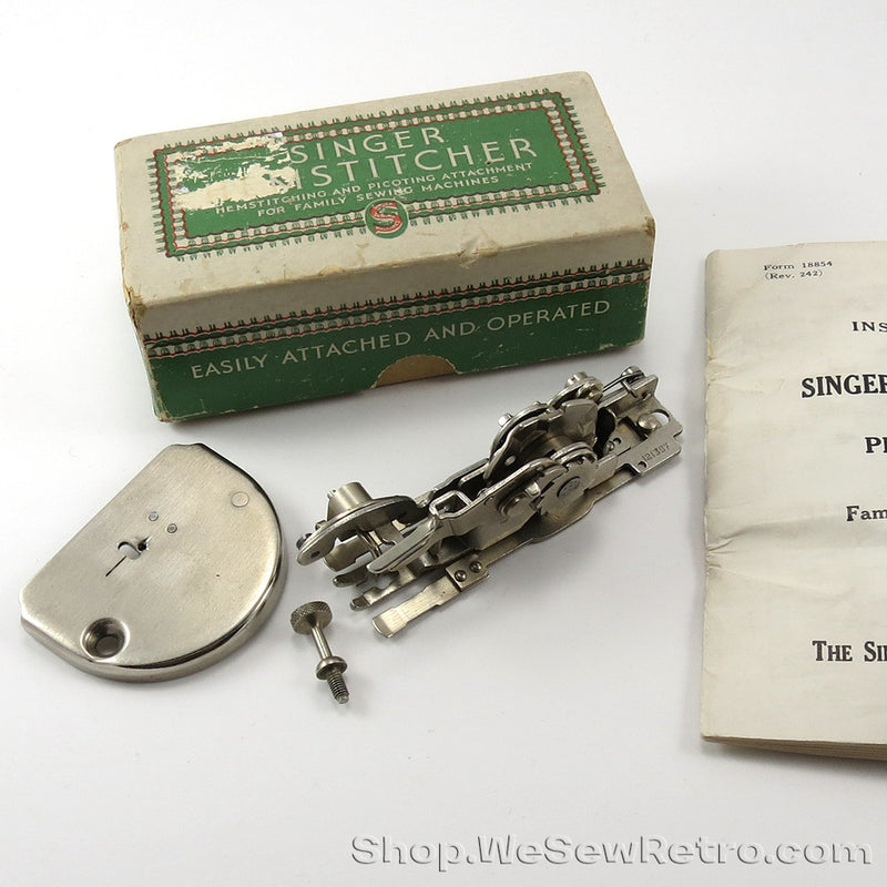 Vintage Singer Hemstitcher & Picot Edger - Featherweight Compatible - Complete in Original Box with Instructions