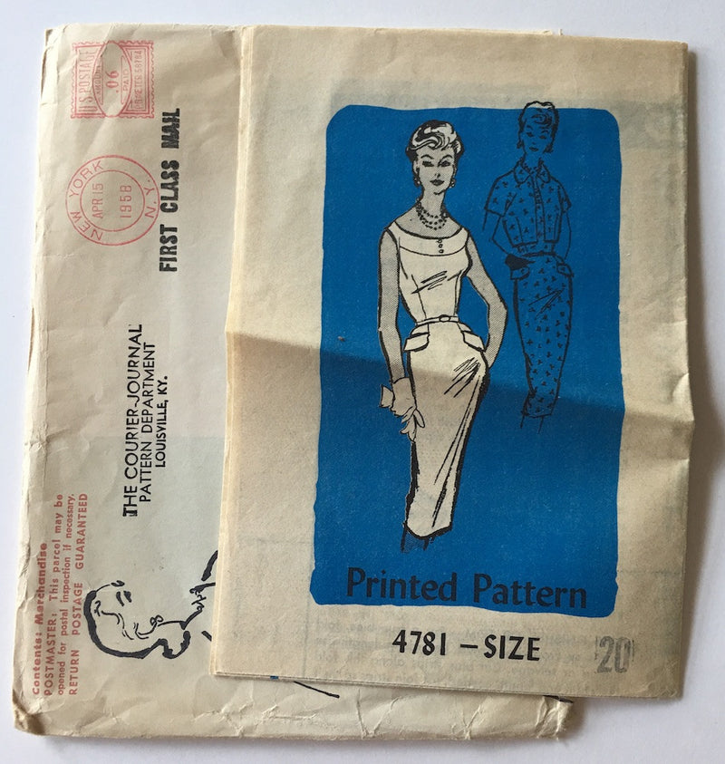 1950s Vintage Mail Order Pattern - Dress & Bolero Sewing Pattern - Mail Order 4781