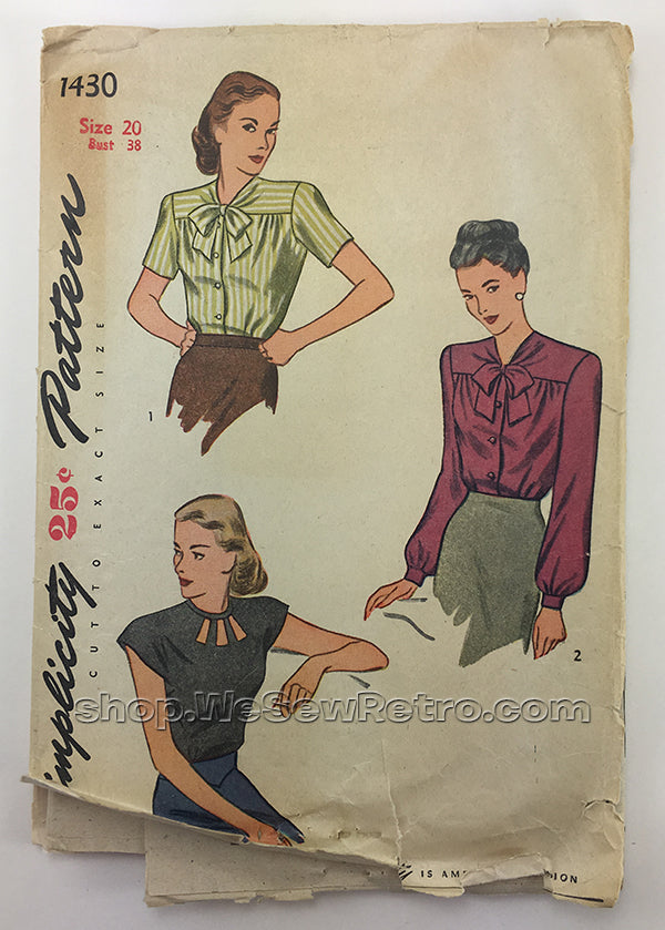 Simplicity 4044: 1940s Repro Vintage Sewing Pattern: Sportswear Separates.