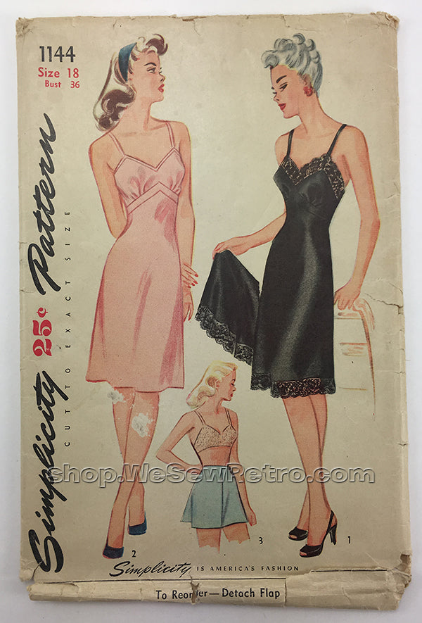 Simplicity 1144 1940s Lingerie Sewing Pattern