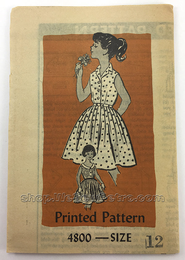 Mail Order Pattern 4800 1950s Girls Dress Vintage Sewing Pattern