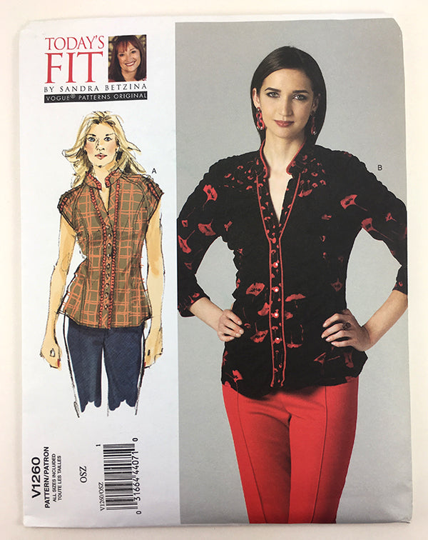 Vogue 1260 Sandra Betzina Shirred Blouse Sewing Pattern V1260
