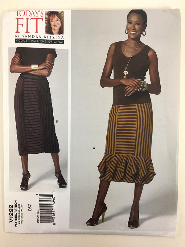 Vogue V1292 Sandra Betzina Origami Border Skirt Sewing Pattern