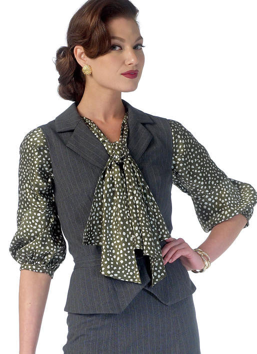 M7053 1930s Tops Sewing Pattern - McCalls 7053 Blouse Sewing Pattern