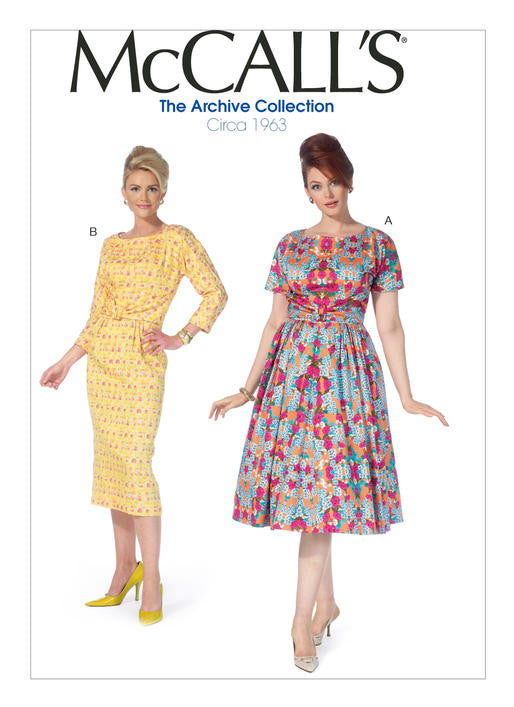 M7086 McCalls 7086 1960s Vintage Dress Sewing Pattern - McCall's Archive Collection