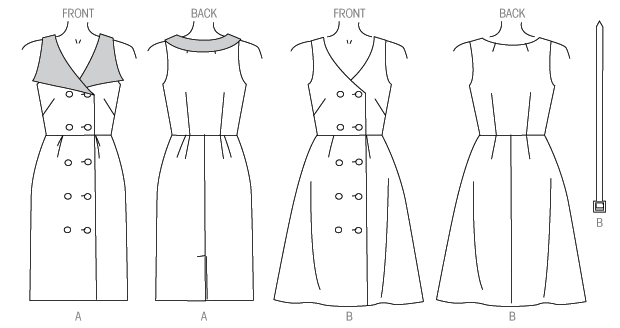 M7087 1960s Double Breasted Dress Sewing Pattern - McCalls 7087 Dress Sewing Pattern