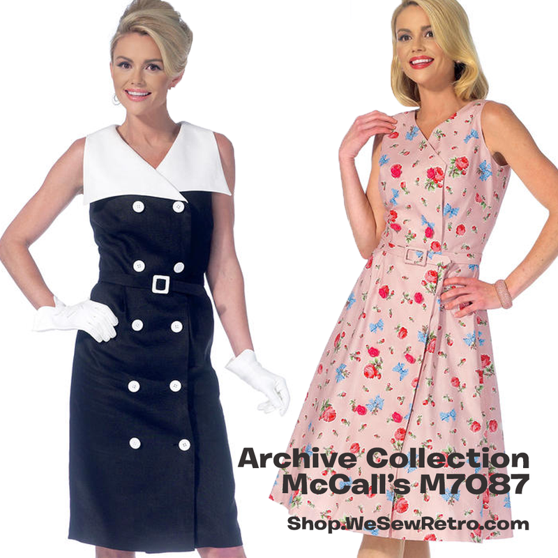 M7087 1960s Double Breasted Dress Sewing Pattern - McCalls 7087 Dress Sewing Pattern