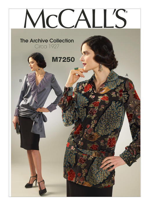 M7250 1920s Tops Sewing Pattern - McCalls 7250 Blouse Sewing Pattern