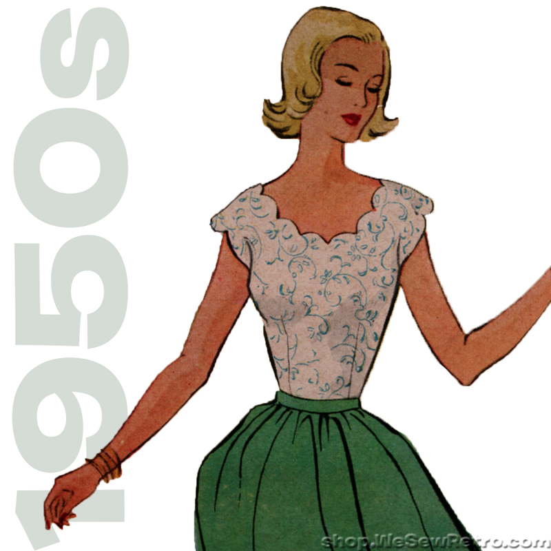 McCall 8929 Vintage Pattern - 1950s Scalloped Blouse Sewing Pattern