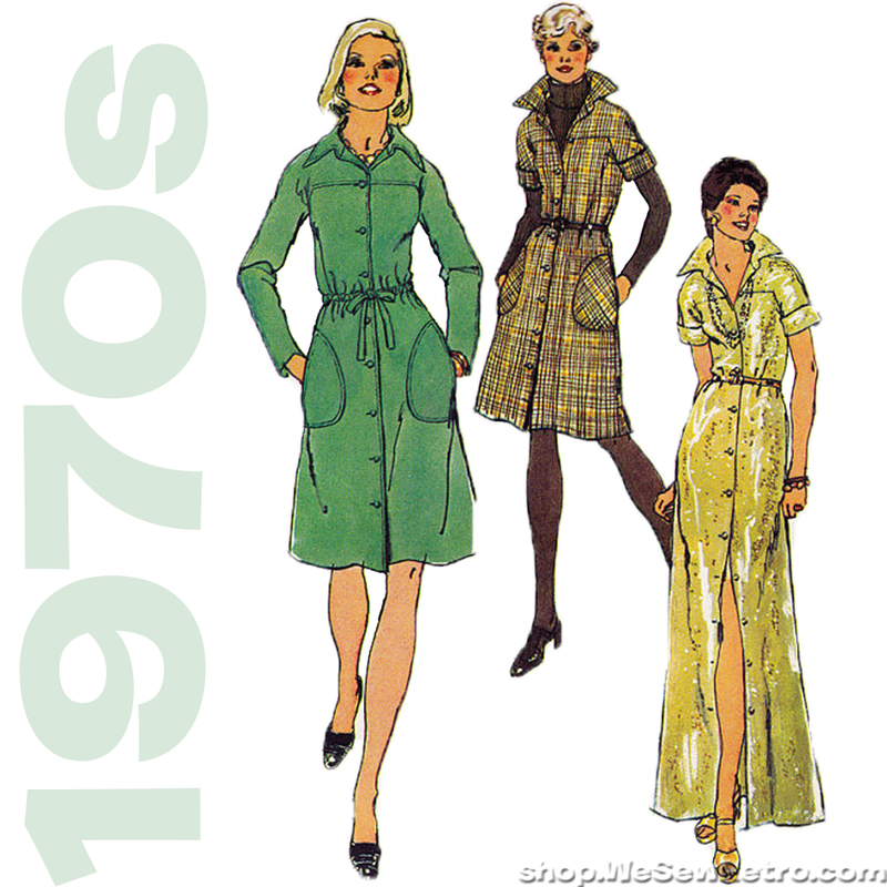 1970s Shirtdress Vintage Sewing Pattern - Simplicity 6028