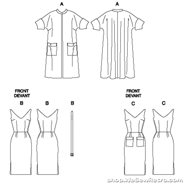 V1137 Vintage Vogue Dress & Coat Sewing Pattern 1950s Vintage Vogue 1137
