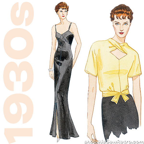 V2859 Vintage Vogue 2859. 1930s Vintage Reproduction Pattern. Dress, Blouse, Jacket Sewing Pattern