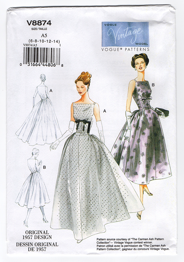 Vintage Vogue 8874 - 1950s Dress Sewing Pattern