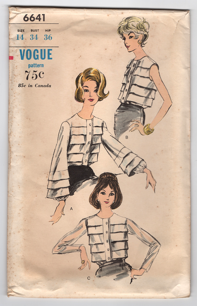 1960s Vogue Blouse Vintage Sewing Pattern - Vogue 6641