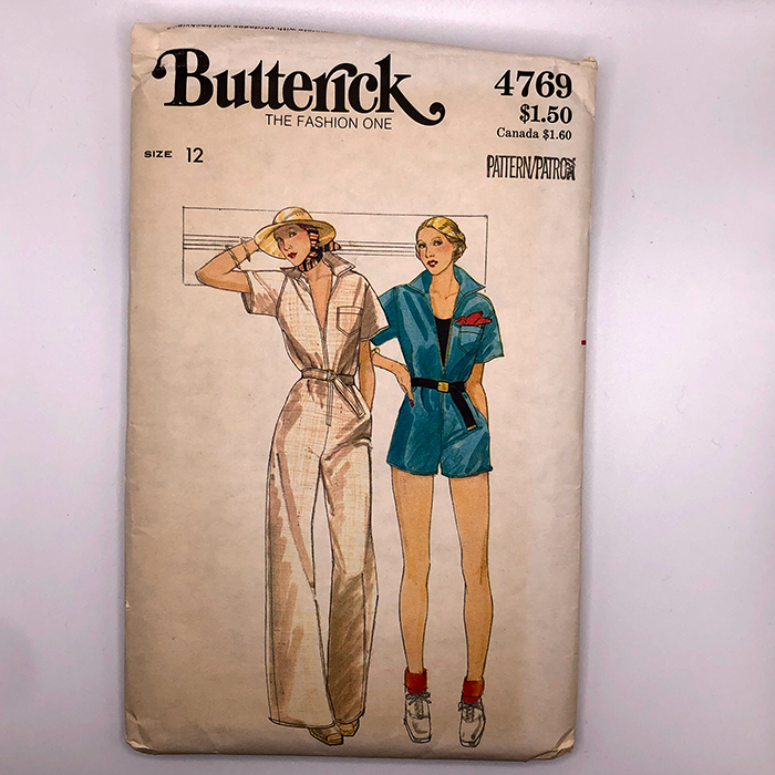 Butterick 4769 1970s Jumpsuit Sewing Pattern